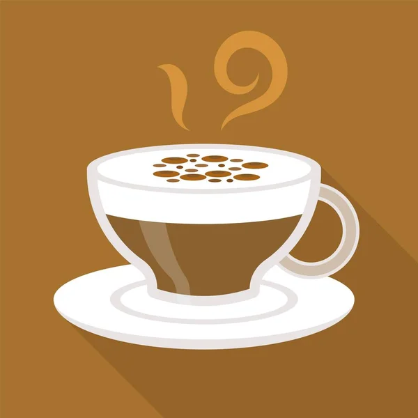 Taza Café Cappuccino Vector Ilustración Diseño Plano — Archivo Imágenes Vectoriales