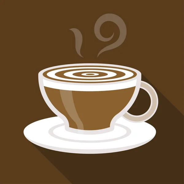 Taza Café Cappuccino Vector Ilustración Diseño Plano — Vector de stock