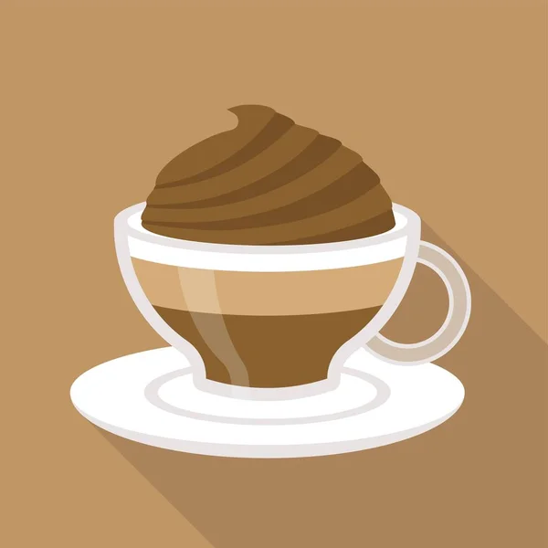 Tazza Caffè Moka Vettoriale Illustrazione Design Piatto — Vettoriale Stock