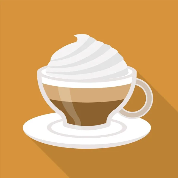 Tazza Caffè Macchiato Vettoriale Illustrazione Design Piatto — Vettoriale Stock