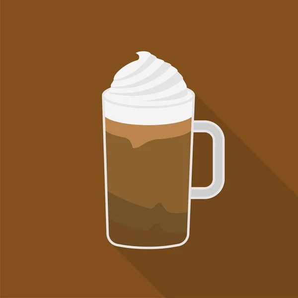 Frappe Macchiato Café Copo Vetor Ilustração Design Plano — Vetor de Stock