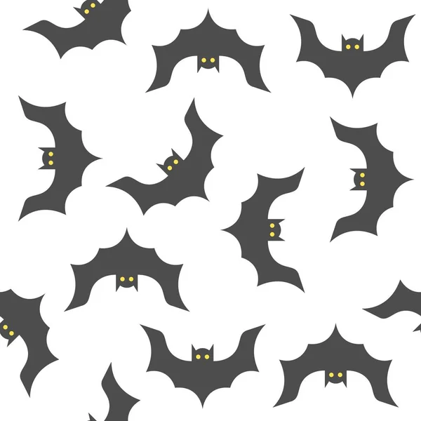 Murciélagos Spooky Halloween Patrón Sin Costuras Diseño Plano Con Máscara — Vector de stock