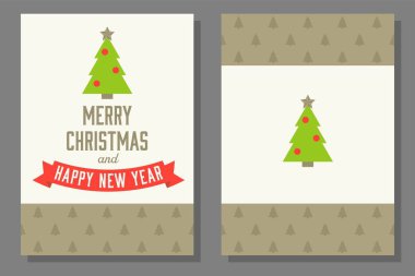 Noel Tema, poster ve davetiye kartı şablonu, düz tasarım