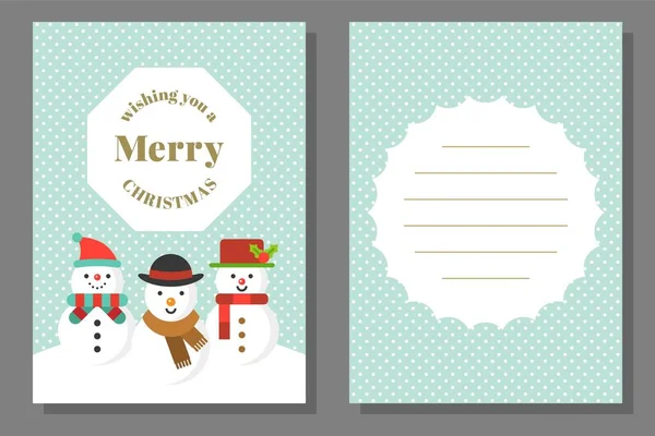 Christmas Theme Greeting Card Poster Flat Design Template — Stock Vector