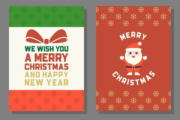 Tema Navidad Cartel Plantilla Tarjeta Invitación Diseño Plano — Vector de stock