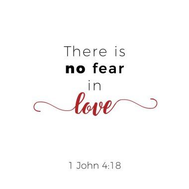 1 john gospel, love.typography baskı veya afiş, el ilanı, t gömlek olarak kullanmak hiçbir korku İncil ifade