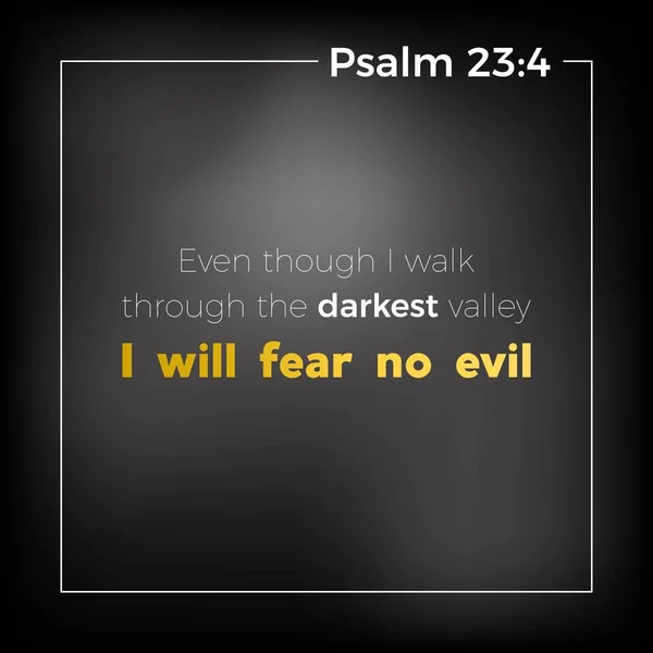 Bible Verse Psalm Fear Evil — Stock Vector