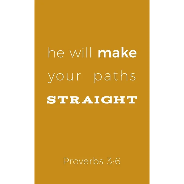 Frase Biblica Proverbi Farà Vostri Percorsi Dritto Tipografia Stampa Uso — Vettoriale Stock