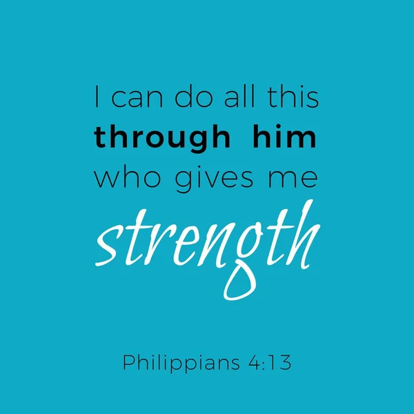 Biblical Phrase Philippians Can All Him Who Gives Strength Typography — Stock Vector