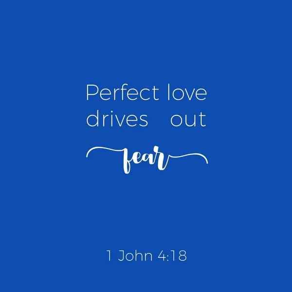 圣经短语从1约翰 完美的爱驱动出恐惧 排版印刷或用作海报 T恤衫 — 图库矢量图片