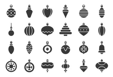 Noel top süsler Icon set 2, katı tasarım