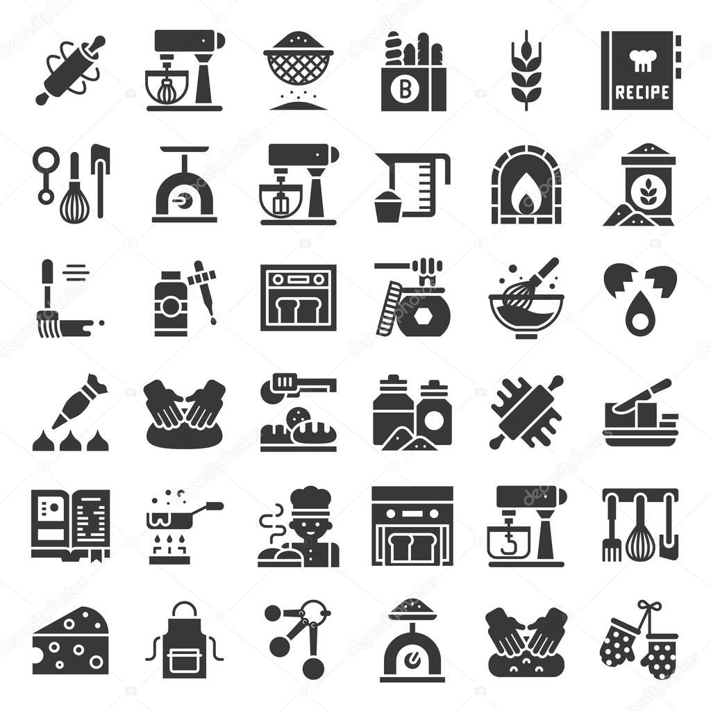 bakery and pastry shop related icon solid design.