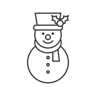 funny snowman outline icon, winter and christmas concept