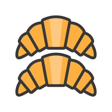 lezzetli kruvasan, Noel gıda kavramı vektör çizim