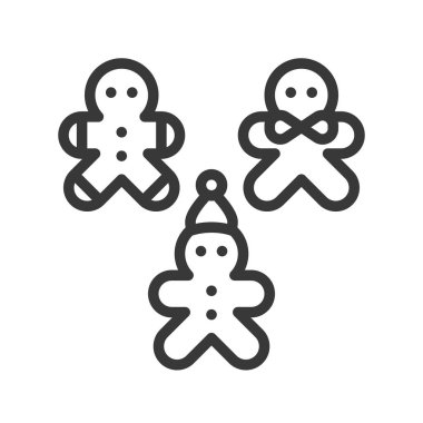 Zencefilli kurabiye adam çerezler, Noel gıda kavramı vektör çizim