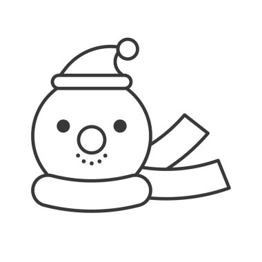 funny snowman outline icon, winter and christmas concept