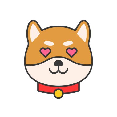 Shiba Inu ifade, doldurulmuş anahat tasarlamak vektör