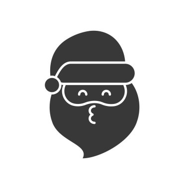 Sevimli Noel Baba ifade, katı tasarım vektör çizim