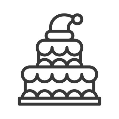 Noel kek simgesi dekorasyon Noel Baba şapkası ile katmanlı