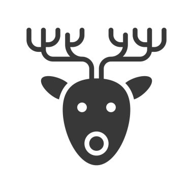 geyik, vektör çizim, Noel kavramı basit simgesi