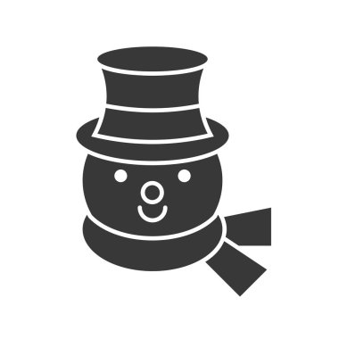 katı anahat simgesi, kış ve Noel kavramı içinde komik kardan adam