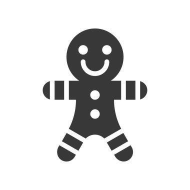 Zencefilli kurabiye adam, vektör çizim, Noel kavramı basit simgesi