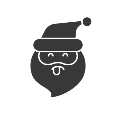 Sevimli Noel Baba ifade, katı tasarım vektör çizim