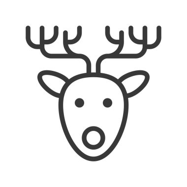 geyik, vektör çizim, Noel kavramı basit simgesi