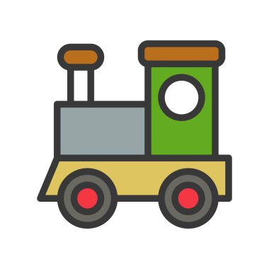 Tren, vektör çizim, Noel kavramı basit simgesi