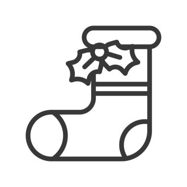 Noel çorap, vektör çizim, Noel kavramı basit simgesi