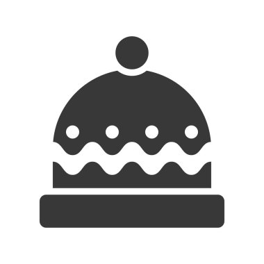 mitten şapka, vector illüstrasyon, Noel kavramı basit simgesi