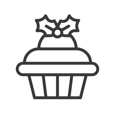 Ökse otu fincan kek, tatlı Noel ve kış ilgili material.editable kontur olarak küme, için uygun kullanmak.