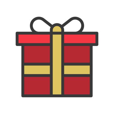 hediye kutusu, vektör çizim, Noel kavramı basit simgesi