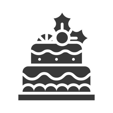 Noel meyveli pasta simgesi dekorasyonu Ökseotu ile katmanlı