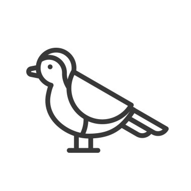 bir kuş, vektör çizim, Noel kavramı basit satırı simgesi