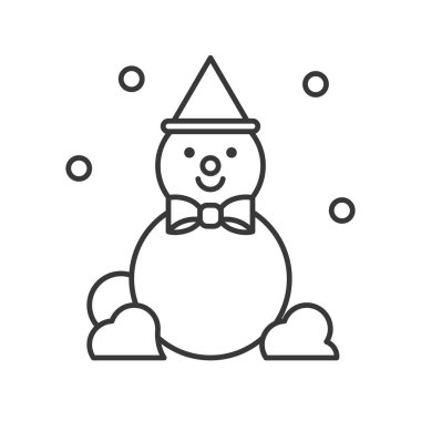 funny snowman outline icon, winter and christmas concept
