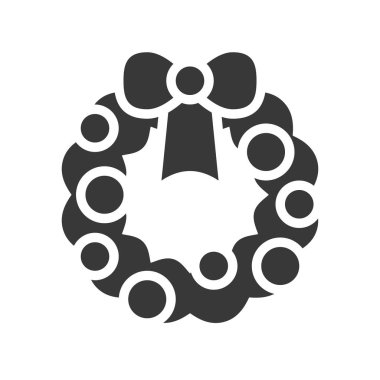 Noel çelenk, vektör çizim, Noel kavramı basit simgesi