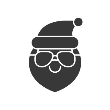 Sevimli Noel Baba ifade, katı tasarım vektör çizim