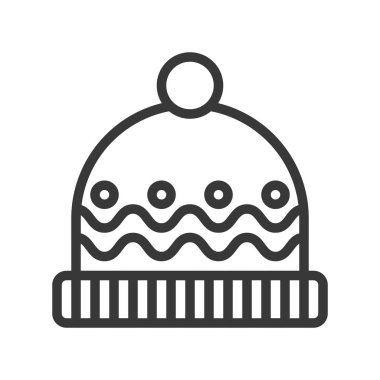 mitten şapka, vector illüstrasyon, Noel kavramı basit simgesi