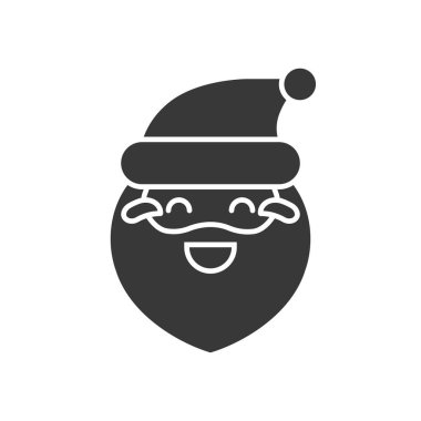 Sevimli Noel Baba ifade, katı tasarım vektör çizim