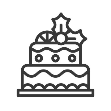 Noel meyveli pasta simgesi dekorasyonu Ökseotu ile katmanlı