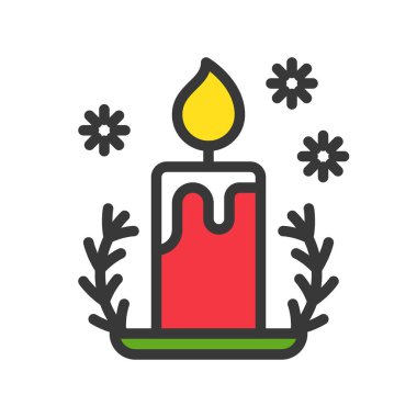 mum, vektör çizim, Noel kavramı basit simgesi