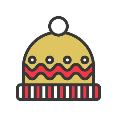 sıcak şapka, vector illüstrasyon, Noel kavramı basit simgesi