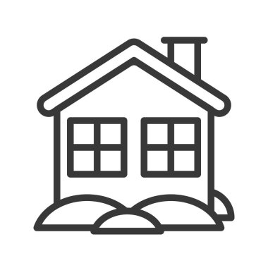 evin, vektör çizim, Noel kavramı basit simgesi