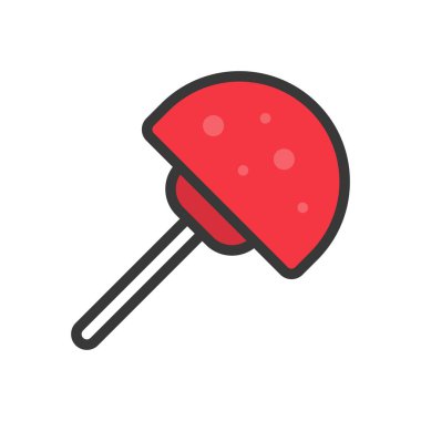 kırmızı lolipop, vektör çizim, Noel kavramı basit simgesi