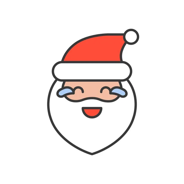 Emoticon Bonito Papai Noel Ilustração Vetor Desenho Esboço Preenchido — Vetor de Stock