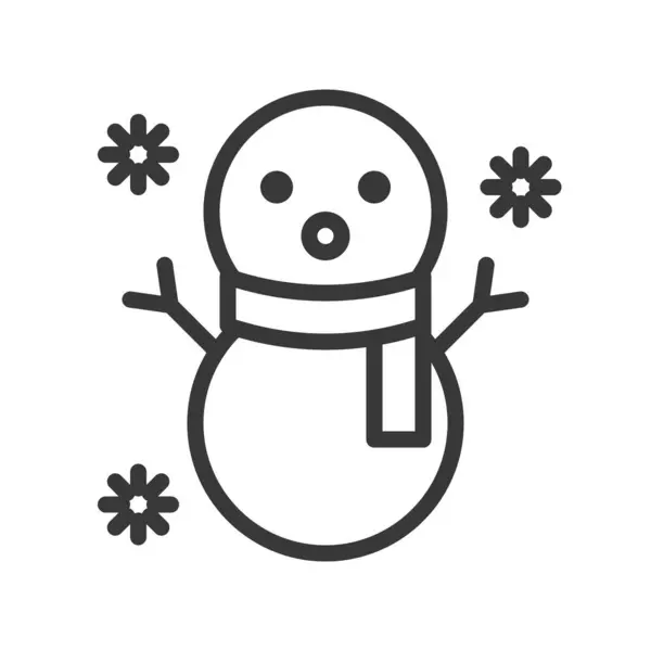 Simple Icon Snowman Vector Illustration Christmas Concept — Stock Vector