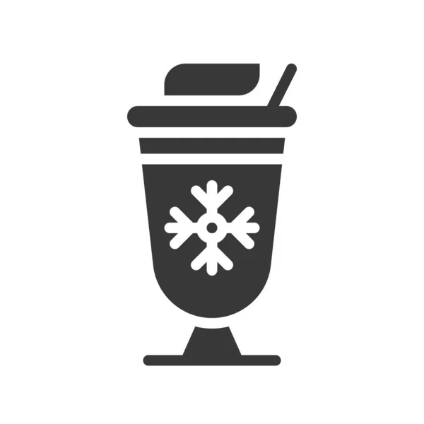 Eenvoudige Pictogram Van Latte Met Slagroom Vectorillustratie Kerstmis Concept — Stockvector