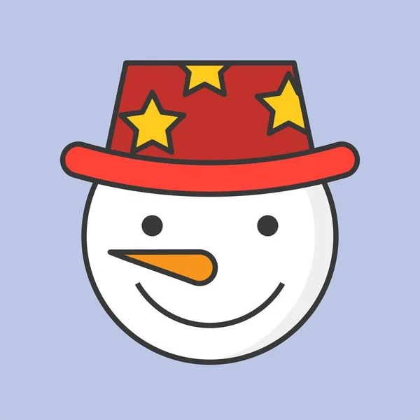 보라색 크리스마스에 눈사람 아이콘 — 스톡 벡터