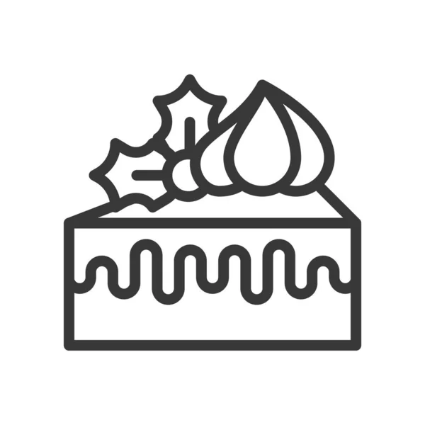 Weihnachten Geschichteten Kuchen Ikone Dekoration Mit Mistel — Stockvektor